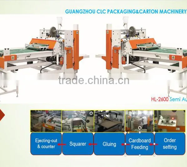 Semi automatic gluing machine/ cardboard glueing machine(HL-2600)