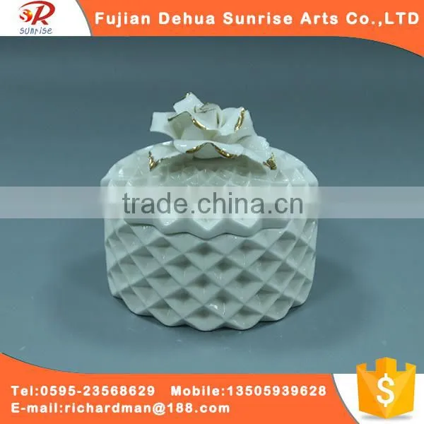 Circular Style Ceramic Jewelry Box