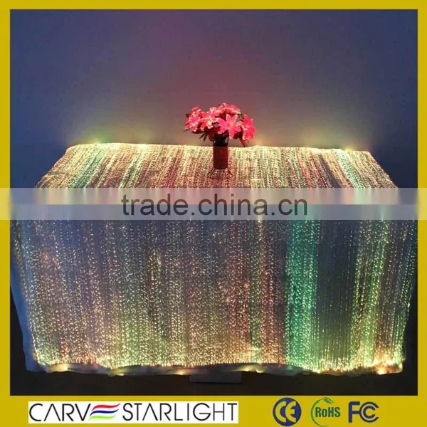 2015 Optic Fiber Luminous Led Lighted Table Cloth for Wedding photo-2
