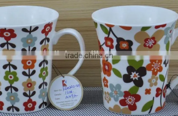 11OZ Hens Design Full Decal Print Coffee Cups, Shiny Surface Porcelain Mug, KL5004-11042 photo-5
