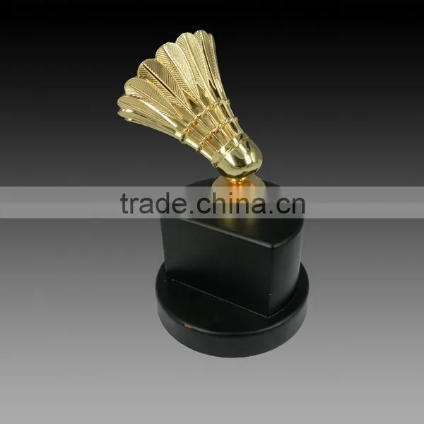 Golden Badminton Shuttlecock Award Black K9 Crystal Base Factory Direct Metal Metal Gold Sport Trophy Cup Quality Choice photo-3