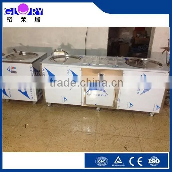 Double Pans Frying Ice Cream Roll Machine for Commercial