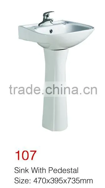 107 China Sink With Pedestal ChaoZhou Wholesaler Wash Basin With Stand photo-2