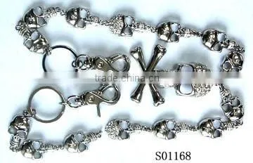 Rhinestone Skull Zinc Alloy Buckles for Dog Collars