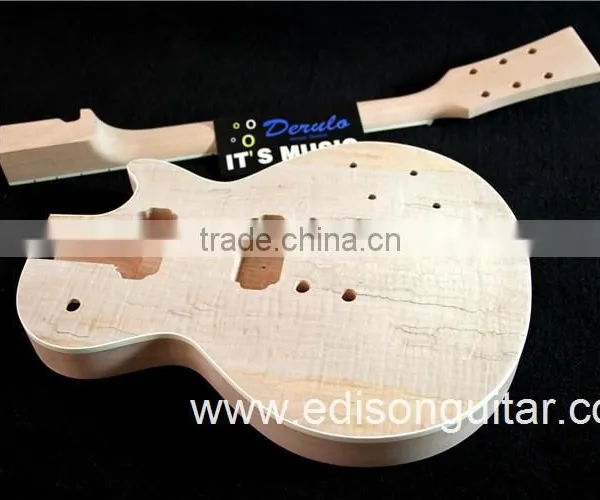 China Guitar Factory Mahogany Body Flamed Maple Top DIY Electric Guitar Kits MX-021 photo-4