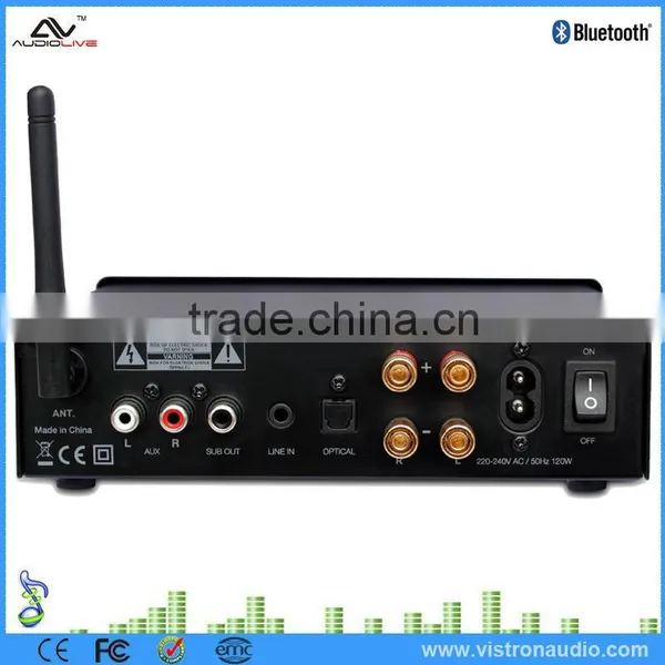 Class D 2X50W RMS 4ohm Professional Wireless Bluetooth Home HiFi Audio Amplifier photo-3
