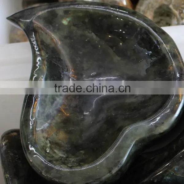 Charming Natural Labradorite Stone Heart Shape Ashtrays