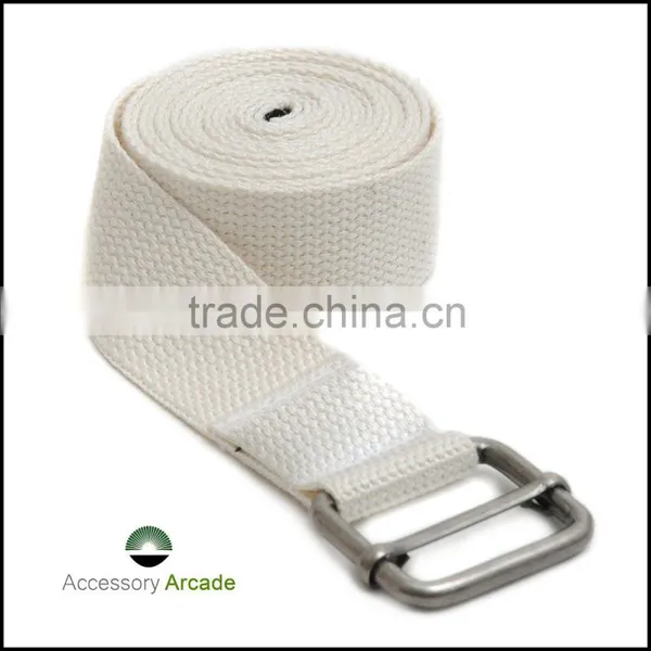 Yoga Accessories Adjustable Metallic Buckles Cotton Yoga Belt photo-6