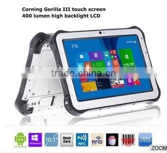 10.1 Inch Sunlight Readable Rugged Tablet Window/android OS NFC Fingerprint 1D/2D Barcode Scanner Docking Tablet Ip65 Phone Call