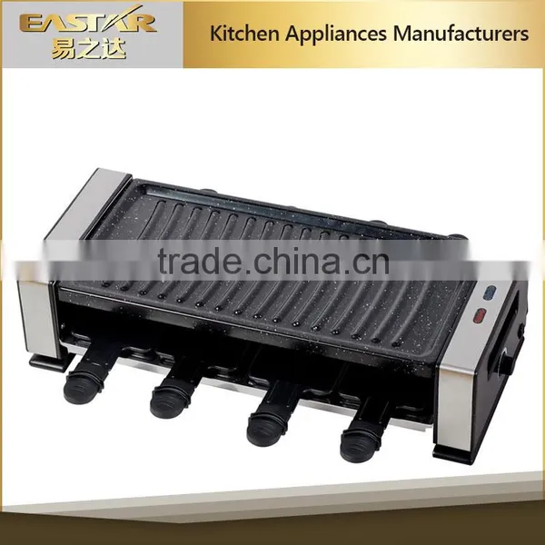 Professional Electric Cooker Grill , Somkeless 1200W Electric Raclette Grill for 8 Person photo-2