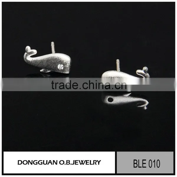 Fashion White Gold Silver Stud Earrings Setting Without Stone photo-4