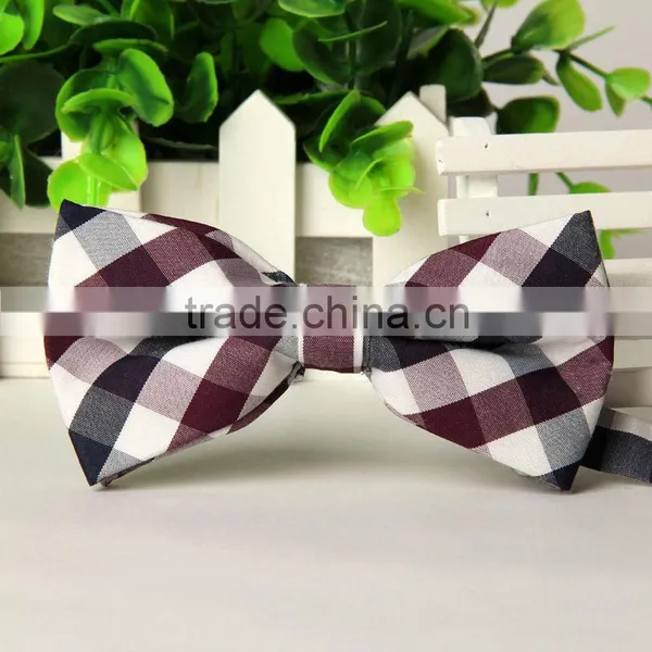 2016 Custom Made Double Sided Pre-tie Plaid Pattern Mens Bow Ties for Boys photo-6
