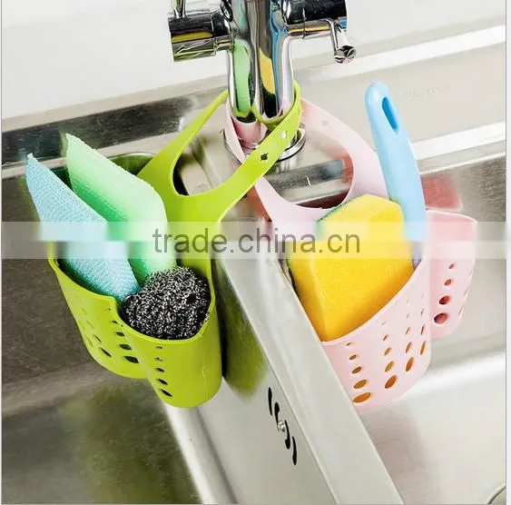 Kitchen Bathroom Adjustable Sink Hanging Storage Basket / Hanging Faucet Storage Rack Organization Basket photo-2