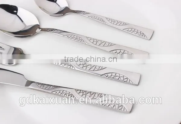 Fashional Design Stamped Pattern Stainless Steel Cutlery Set KX-S146 photo-3