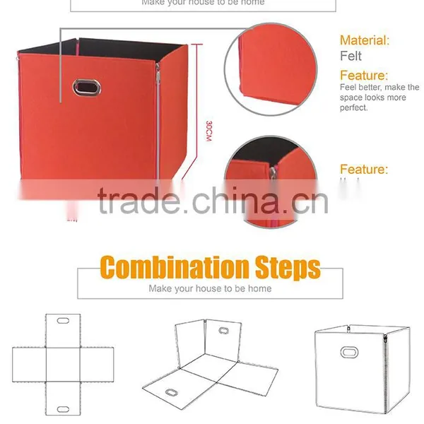 Foldable Multifunctional Houseware Felt Storage Cube Bins photo-3