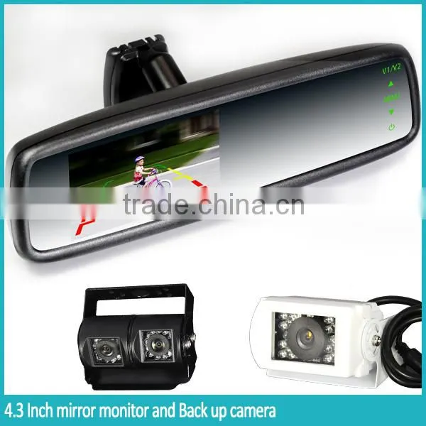 2016 New Design 4.3inch High Brightnedss Rearview Mirror Monitor With Hot Keys and Auto Backup Display photo-4