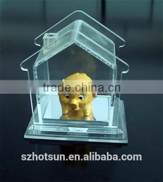 Acrylic/plastic/Plexiglass/Perspex/PMMA Material Acrylic Gold Pig Display Box