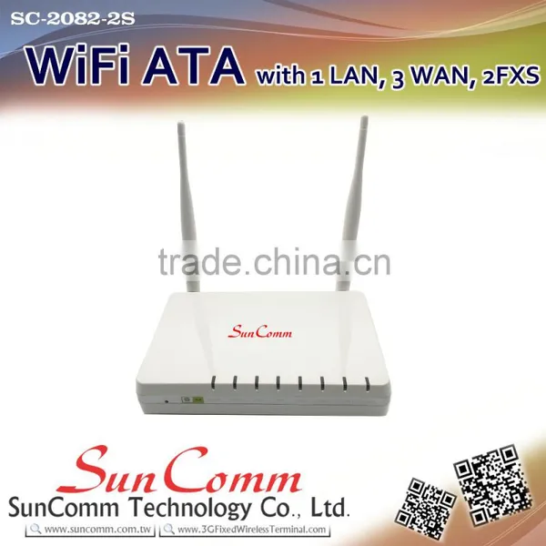 SC-2082-2S Top Quality WiFi Voip ATA With 1WAN,3LAN, 2FXS photo-3