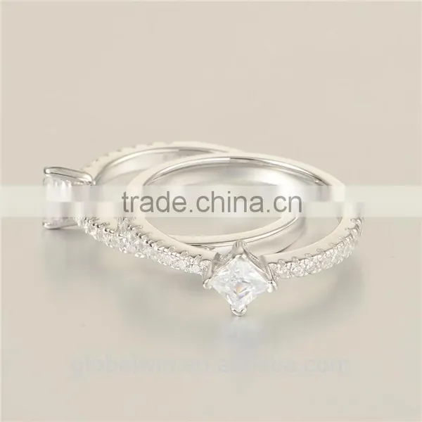 S925 Silver Fashion Jewelry Pave Clear Cz Lucky Stone Finger Rings photo-3