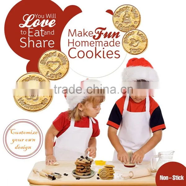 Unique Funny Silicone and Wood Cookie Stamp Baking Stamp Baking Tools photo-3