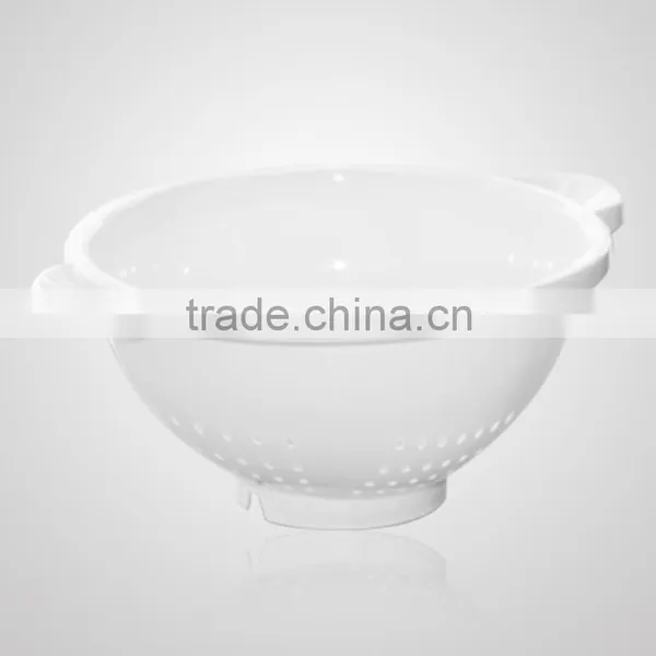 White Plastic Colander Strainer Sieve Kitchen Fruit and Vegatable Basket photo-3