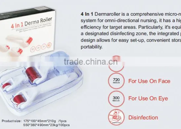 Professional Mesotherapy Needles Derma Roller 4 in 1 Kit With Gold Micro Needles photo-6
