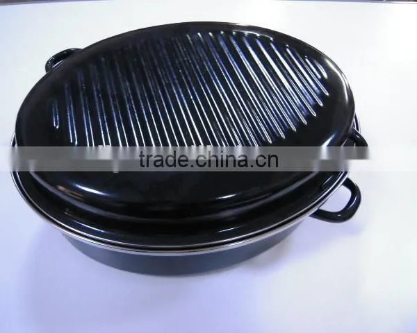 Enamel Roast Chicken Pot ,Enamel Roasting Pan , Enamel Oval Roaster , Self Basting Oval Roaster,Roast Chicken Machine, photo-4
