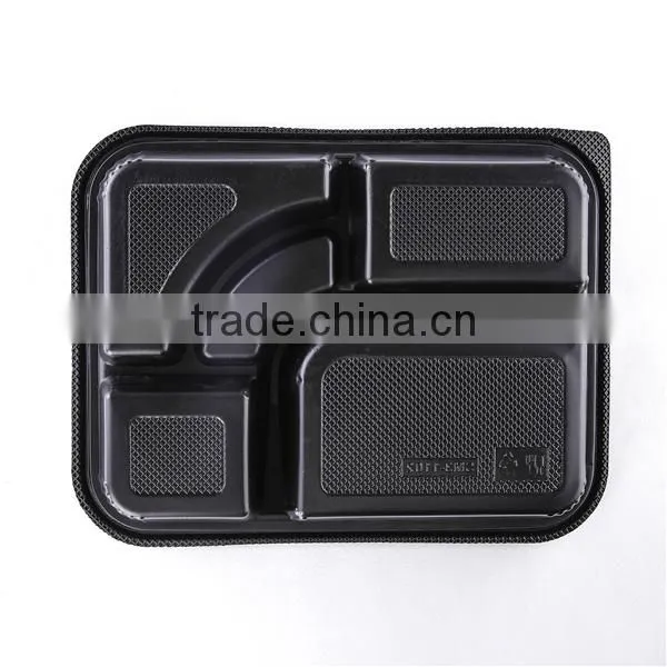 5-Compartments Disposable Plastic PP Bento Lunch Box ,Food Container photo-4