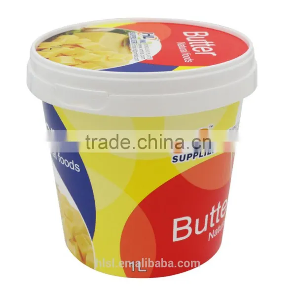 Food Grade 1L Round Butter With IML Logo Plastic Pot photo-4