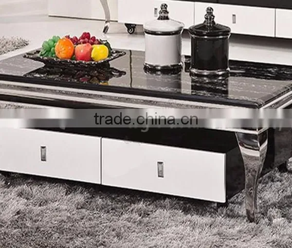 Newest Model Coffee Table With Black Marble Top photo-5