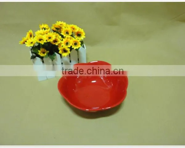 New Style the Red Flower Shape Ceramic Salad Bowl photo-2