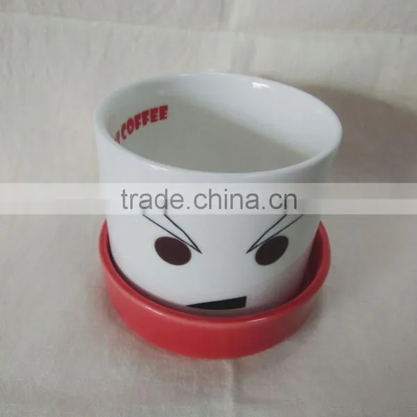 High Quality Porcelain Coffee Cup Mug Set "Angry Robot Coffee"