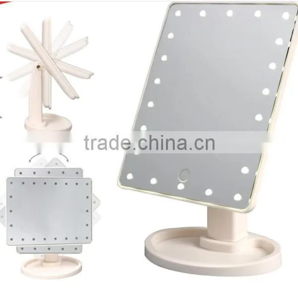 Touch Screen Desktop 22 LEDs Makeup Lighted Mirror Vanity, Mirror With Lights