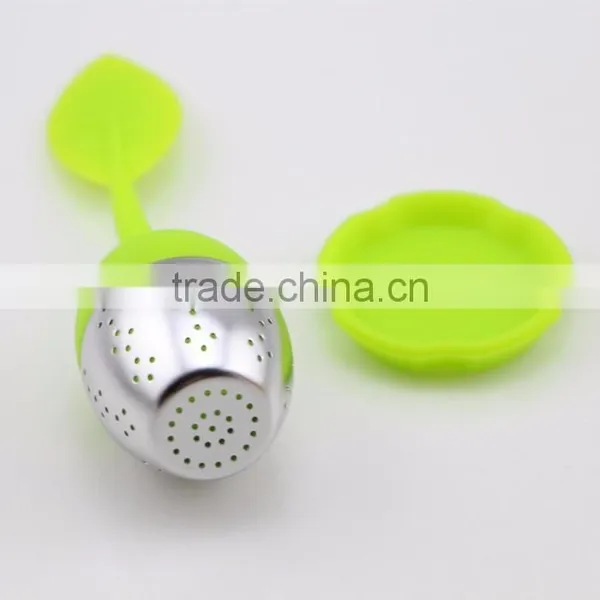 Colorful Leaf Shape Silicone Tea Infuser With Stainless Steel photo-4