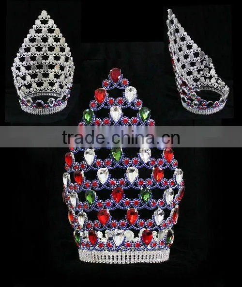 Crystal Fashion Wedding Crowns Headband In Green And Red Color photo-2