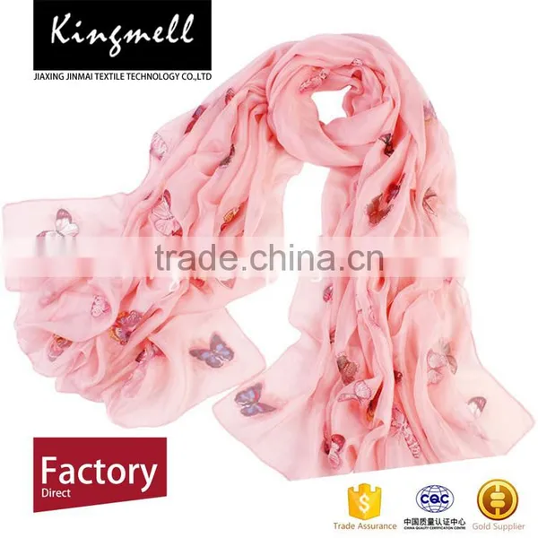 Custom 2017 Women Accesory Latest Designs Digital Print Polyester Chiffon Scarf photo-3