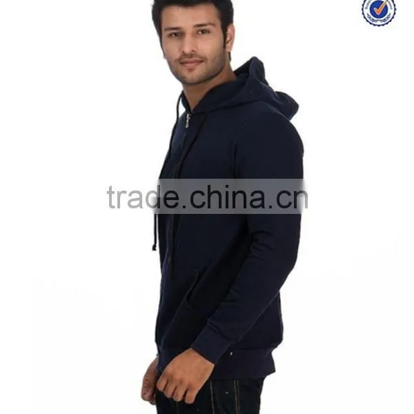 High Quality Plain Navy Blue Hoodies photo-2