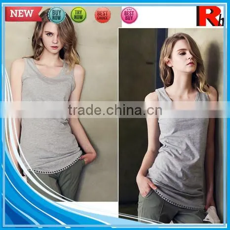 China Fitness Cheap Plain Gym Bodybuilding Long Tank Tops for Women With Wholesale Price photo-3