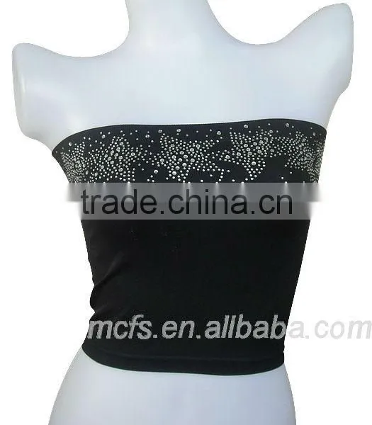 Seamless Women's Tube Padded Bandeau Bra photo-3