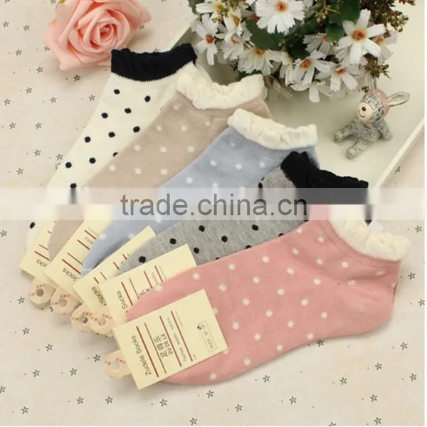 Top Sell Candy Color Choice Free Size Dot Pattern Lovely High Quality Cute Sex Young Girl Tube Wholesale Socks photo-4