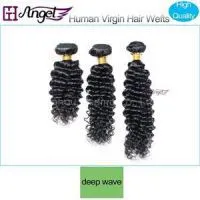 Deep Wave Unprocessed Virgin Hair Wavy Real Human Hair Weaving