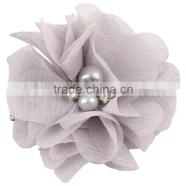 Handmade Pearl Rhinestone Flower Hairpin and Selling Foreign Trade for the 18 Color Optional Clip Flower photo-6