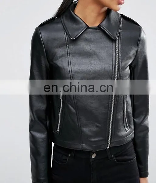 2017 Latest Fashion Women Motorcycle Short Leather Jackets photo-4