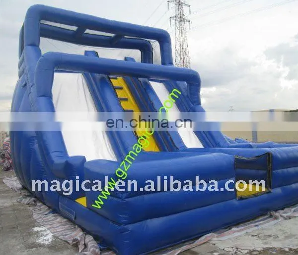 2014 exciting super water slide inflatable slide connect with swimming pool