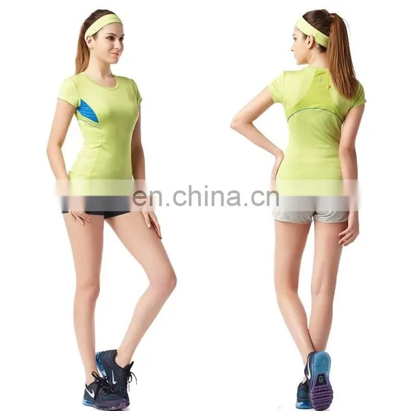 Yihao New Wholesale Bodybuliding Custom Woman Sportswear Fashion Running Plain T Shirt Sports Yoga T Shirt photo-4