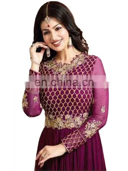 Stylish Party Wear Anarkali Suits Semi Stitched Suits Dress Material 2017 photo-4