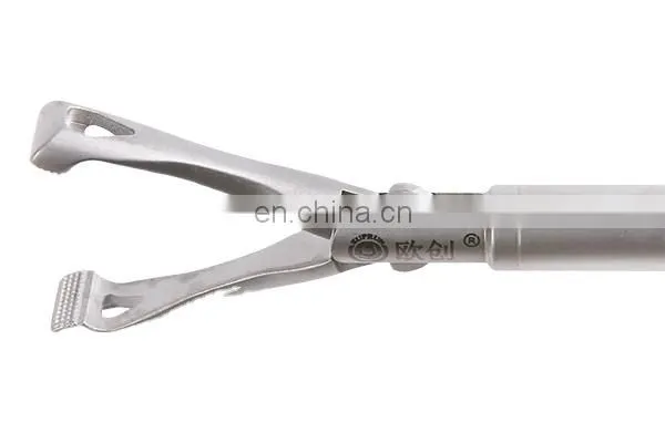 Geyi Autoclavable Laparoscopic Instruments 10mm Reverse Teeth Forceps With Stainless Steel Handle photo-7