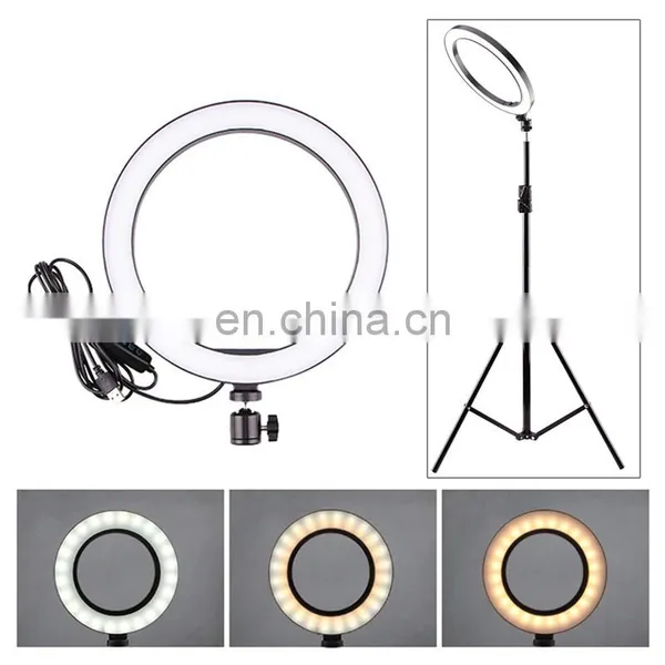 Portable Dimmable Lighting Changeable Beauty Makeup Selfie Video Cell Phone LED 14 Inch Ring Light 2M Tripod Stand photo-6
