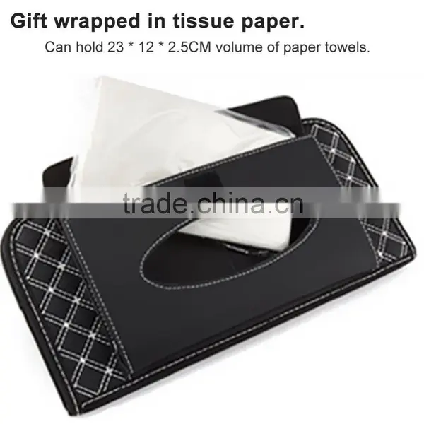 New Double-Deck Auto Car Visor CD/DVD Bag Storage Holder/Tissue Bag,Red+Black photo-4