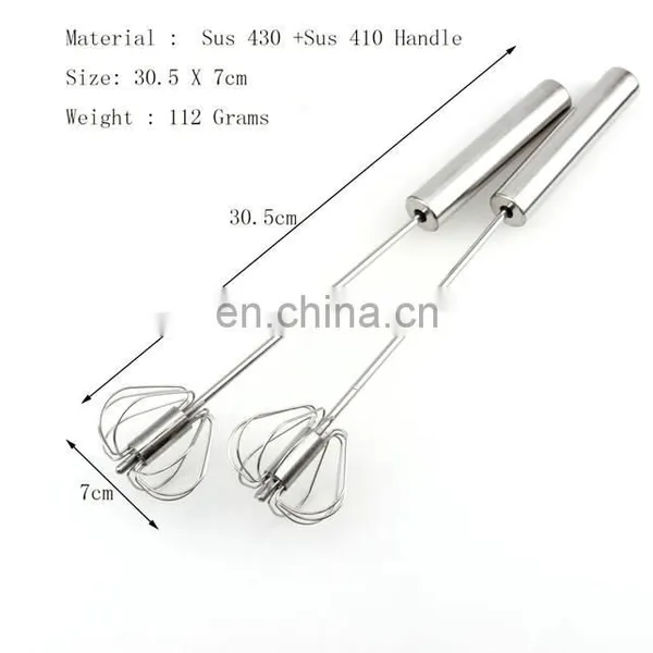 Custom Mini Rotary Stainless Steel Rotating Egg Whisk photo-5